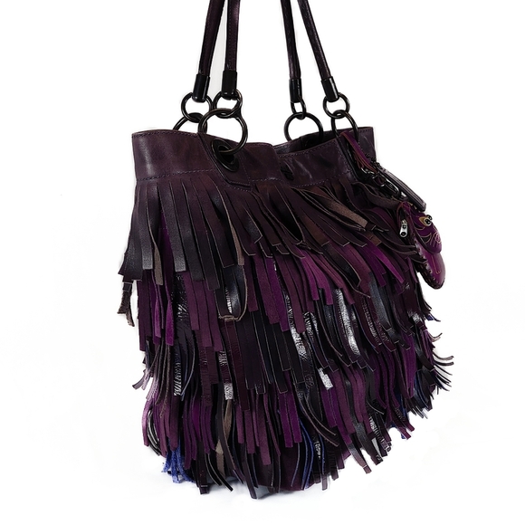 R-A-R-E! COACH LTD ED/XLG/HTF FRINGED LEATHER TOTE. - Picture 4 of 11